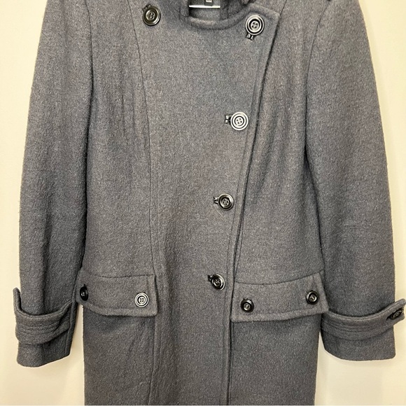 W118 by Walter Baker Grey Wool Trench Coat Size Small - Picture 3 of 15